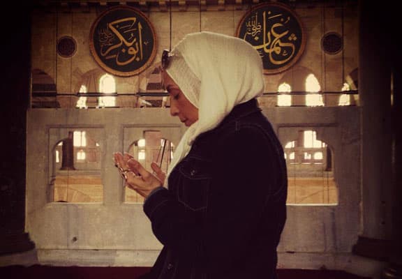 Zainab Ismail praying at a mosque in Istanbul, Turkey.